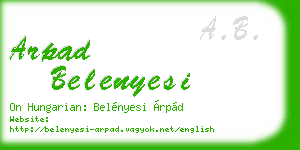 arpad belenyesi business card